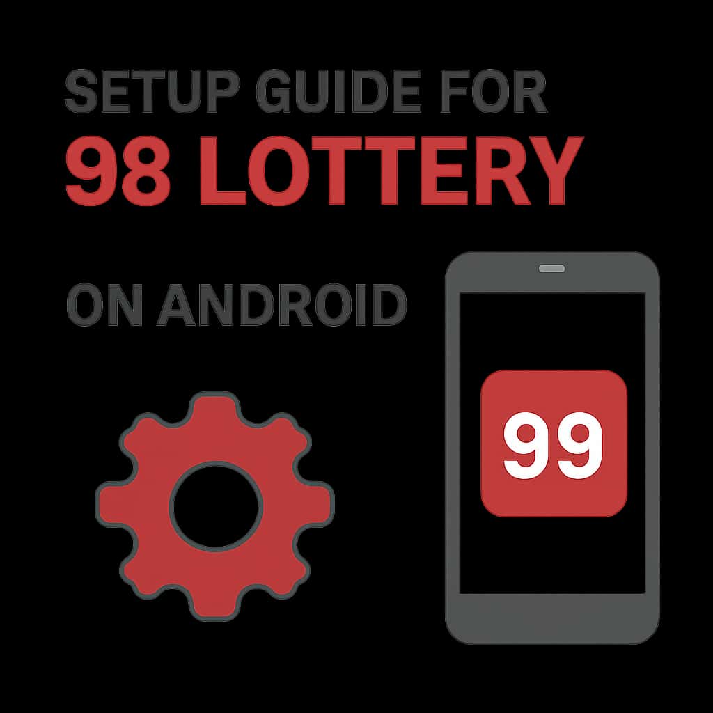 Illustration regarding installation steps for 99 Lottery on Android.