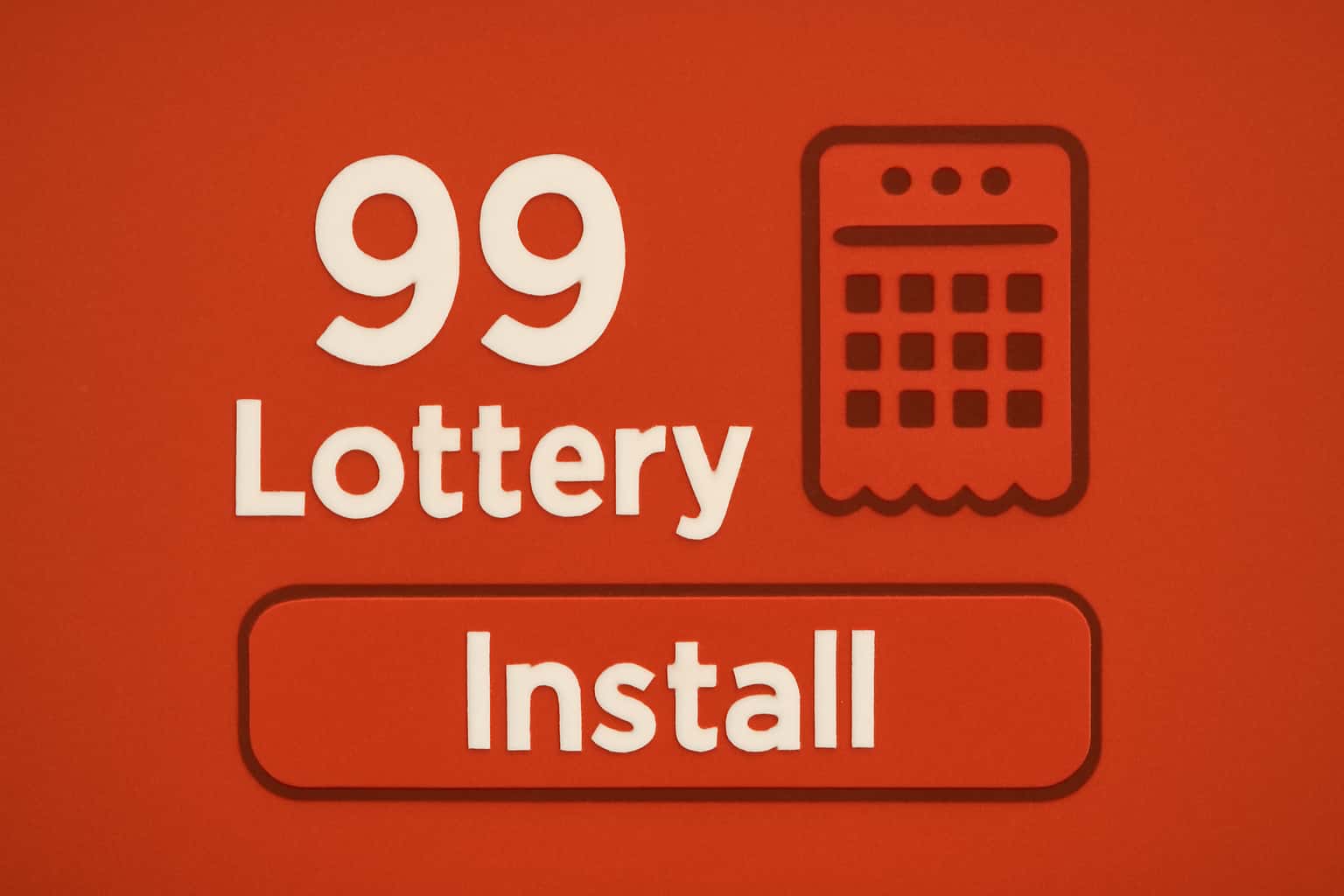 An informational scene illustrating the installation process of the 99 Lottery app.
