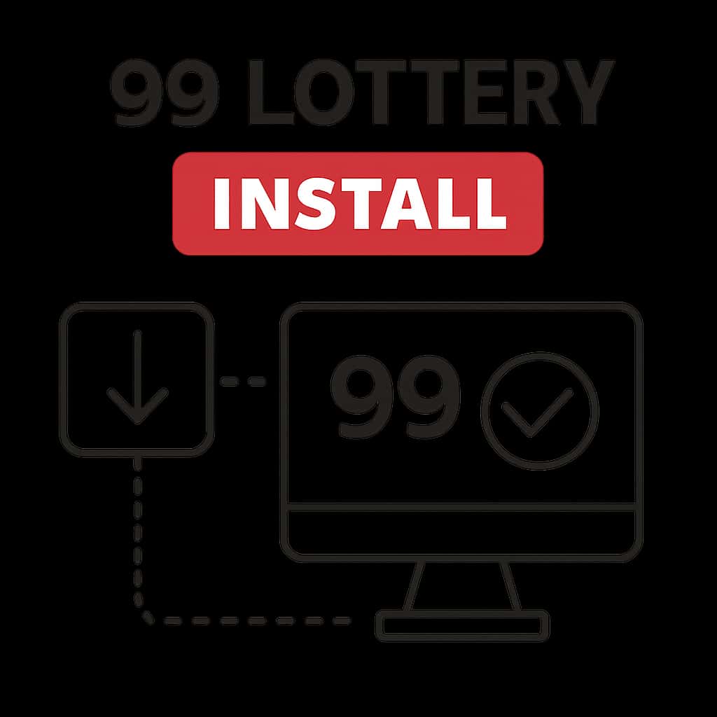 Illustration of the installation steps for 99 Lottery.