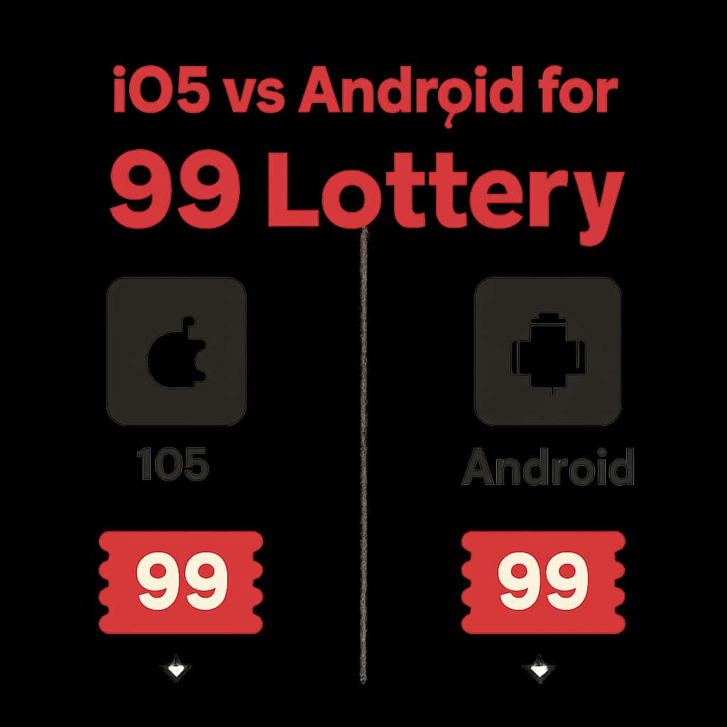 Diagram comparing iOS and Android details for 99 Lottery.