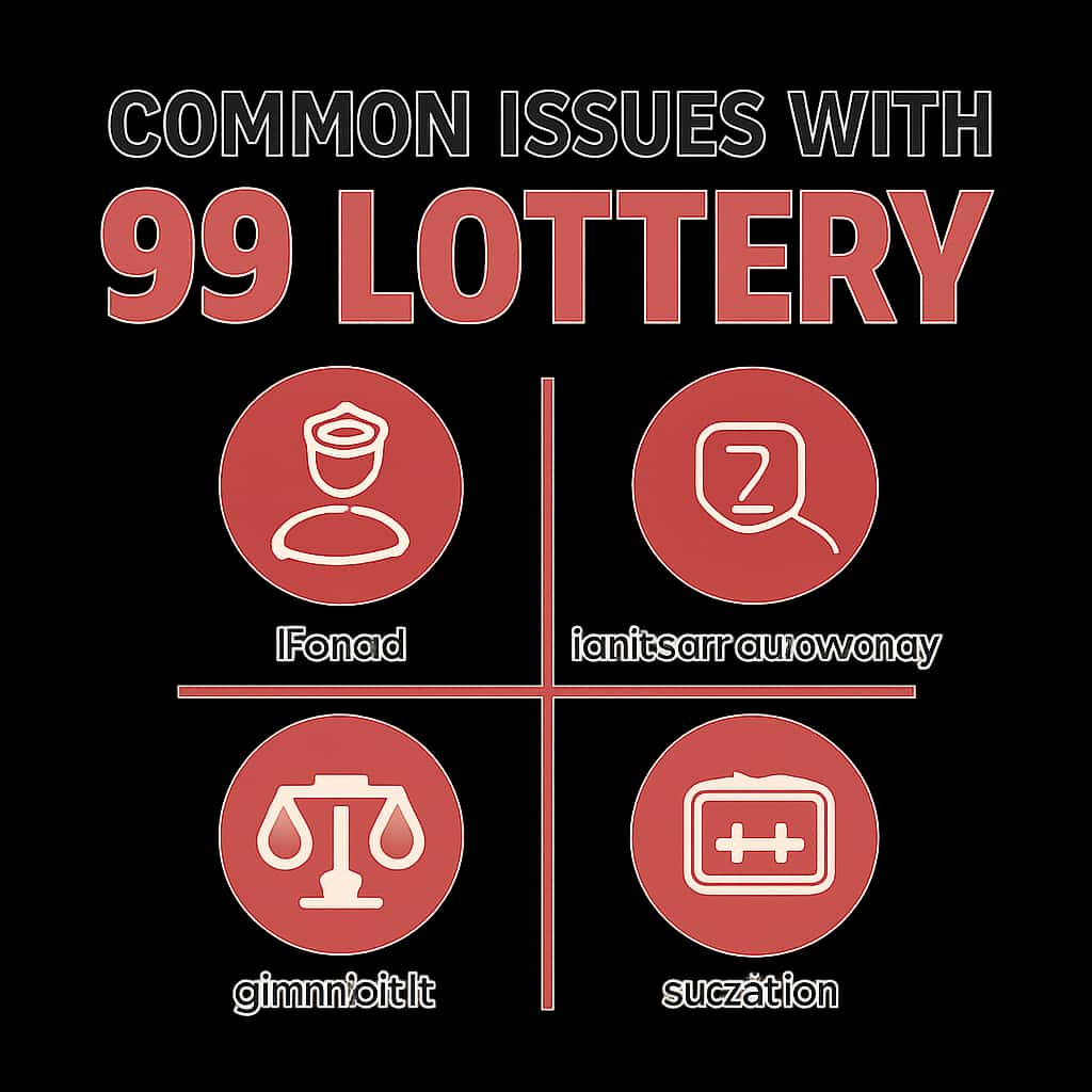 Illustration detailing common issues with the 99 Lottery app.