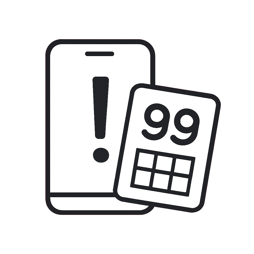 An icon illustrating 99 Lottery device requirements.