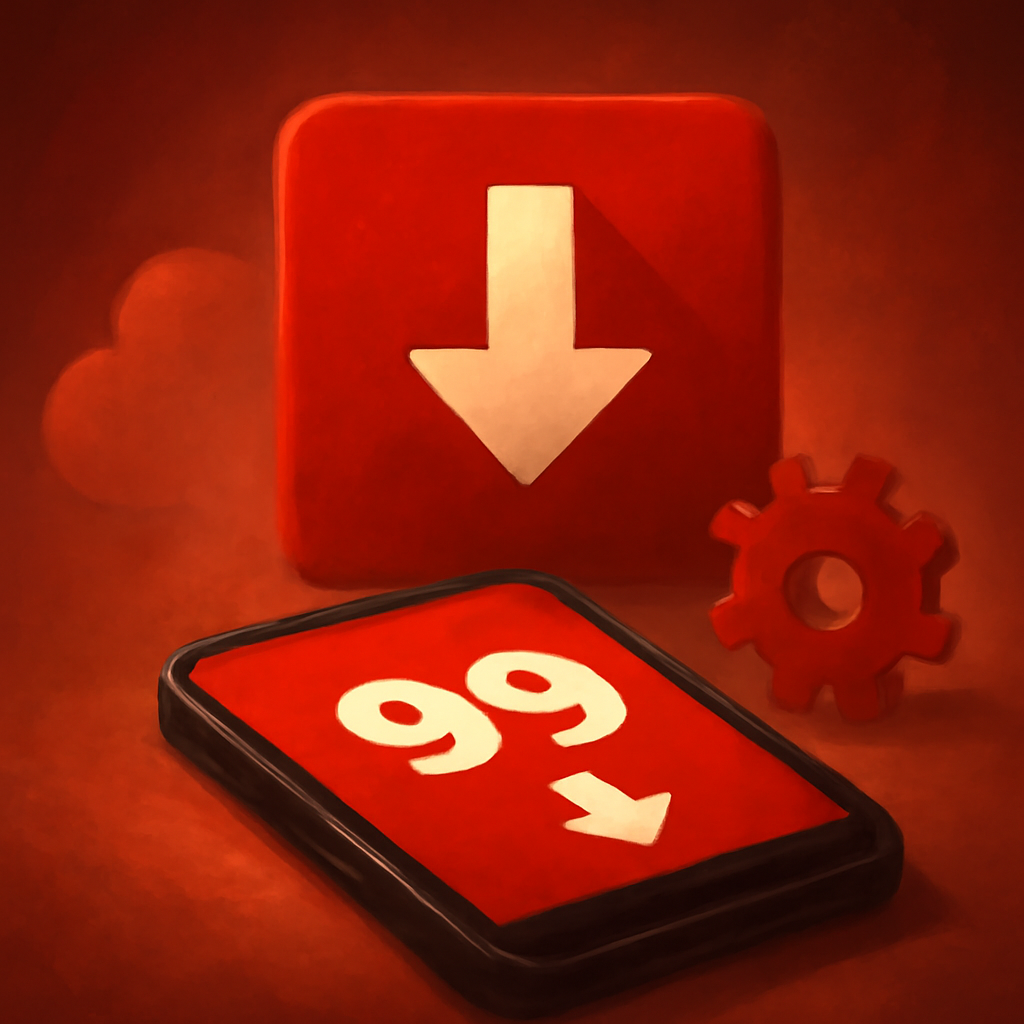 Illustration detailing steps to update the 99 Lottery app.