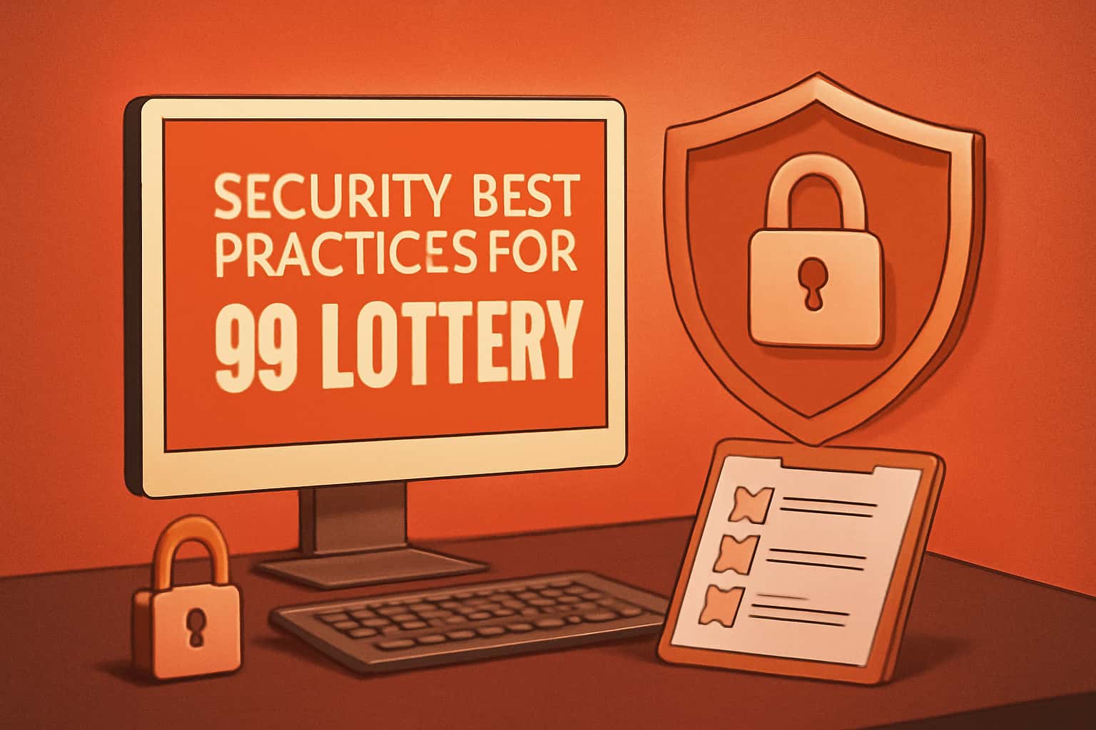 An informative graphic displaying security best practices for 99 Lottery.
