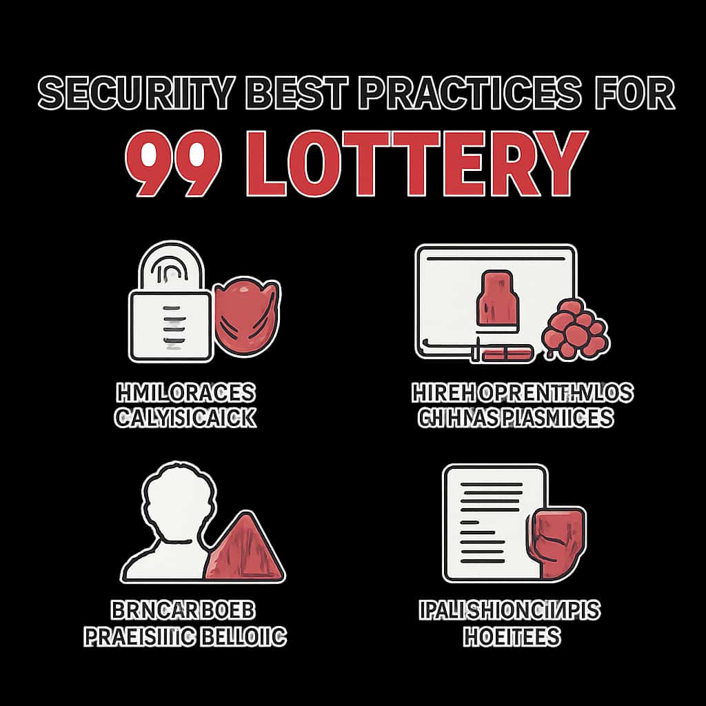 A diagram illustrating security practices for the 99 Lottery app.