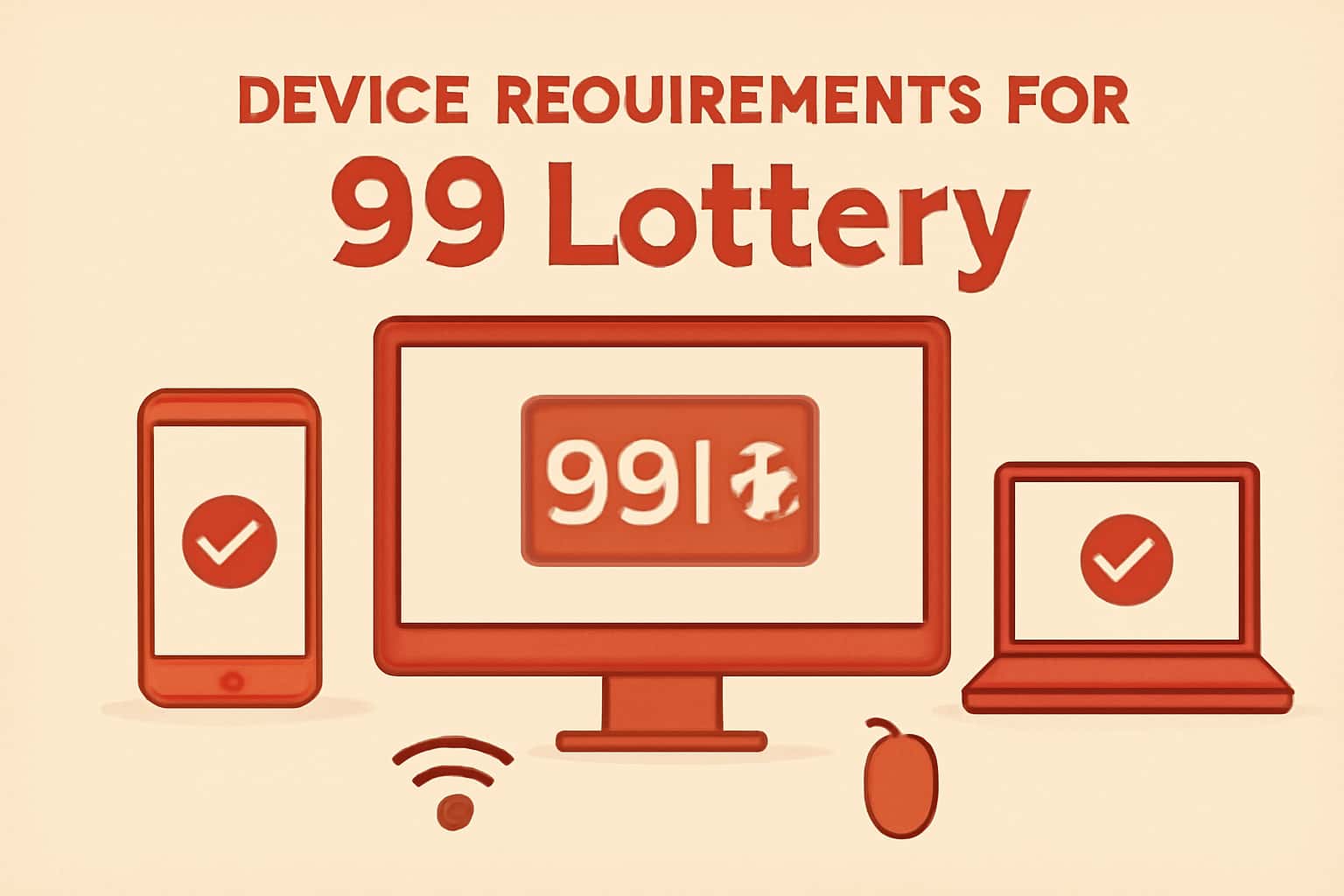 Visual representation of device requirements for 99 Lottery.