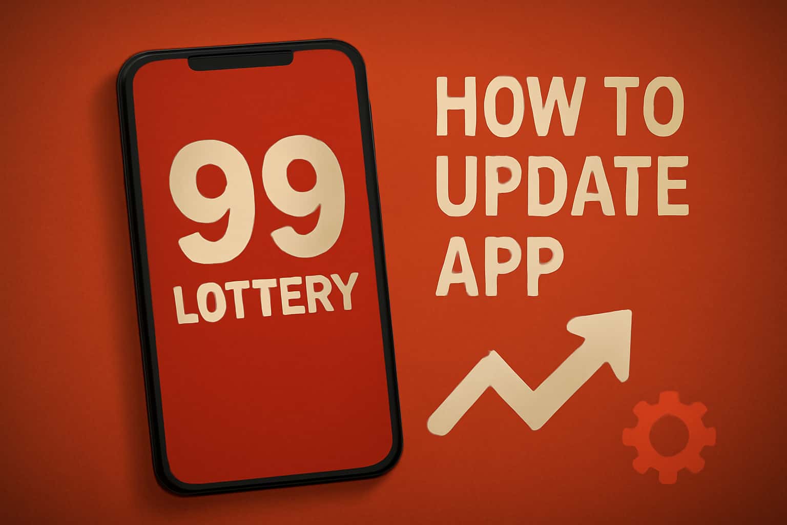 Informational scene on updating the 99 Lottery app with text clearly displayed.
