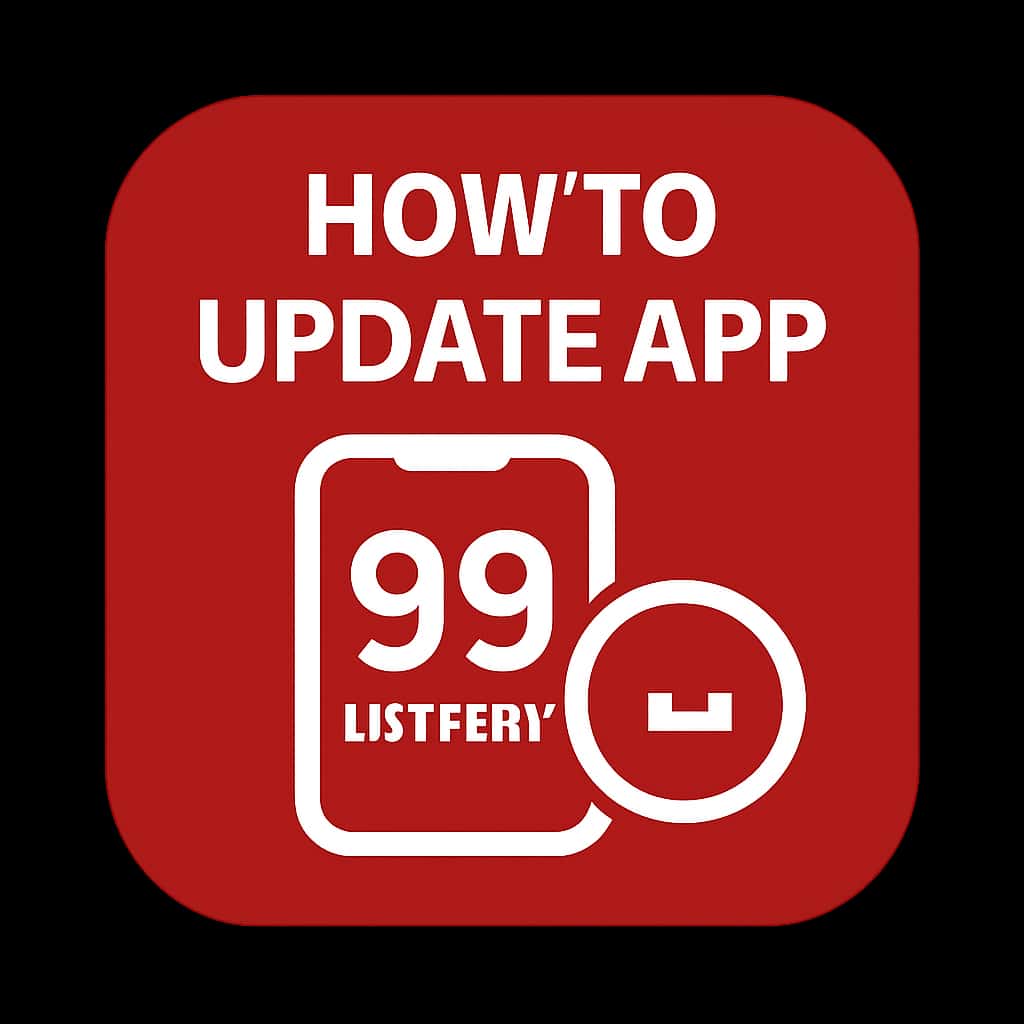 Icon representing guidance on updating the 99 Lottery app.