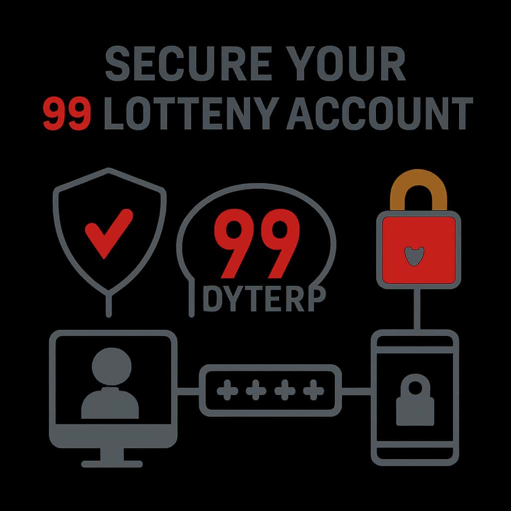 An educational diagram about securing your 99 Lottery account.