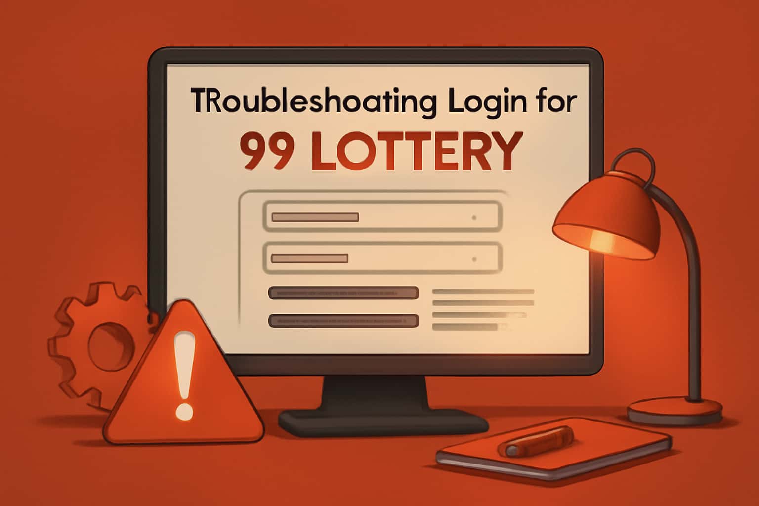 Informational graphic for troubleshooting login issues in the 99 Lottery app.