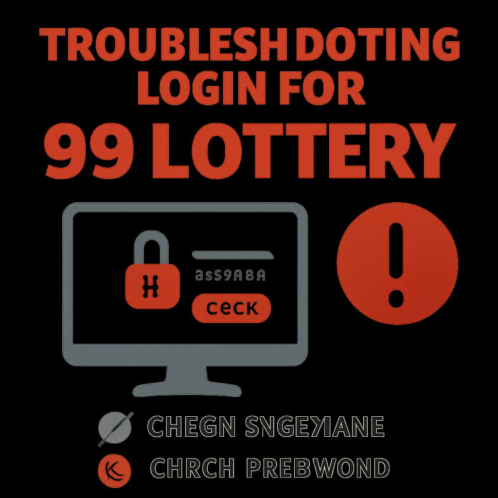 Illustration detailing troubleshooting steps for logging into 99 Lottery.