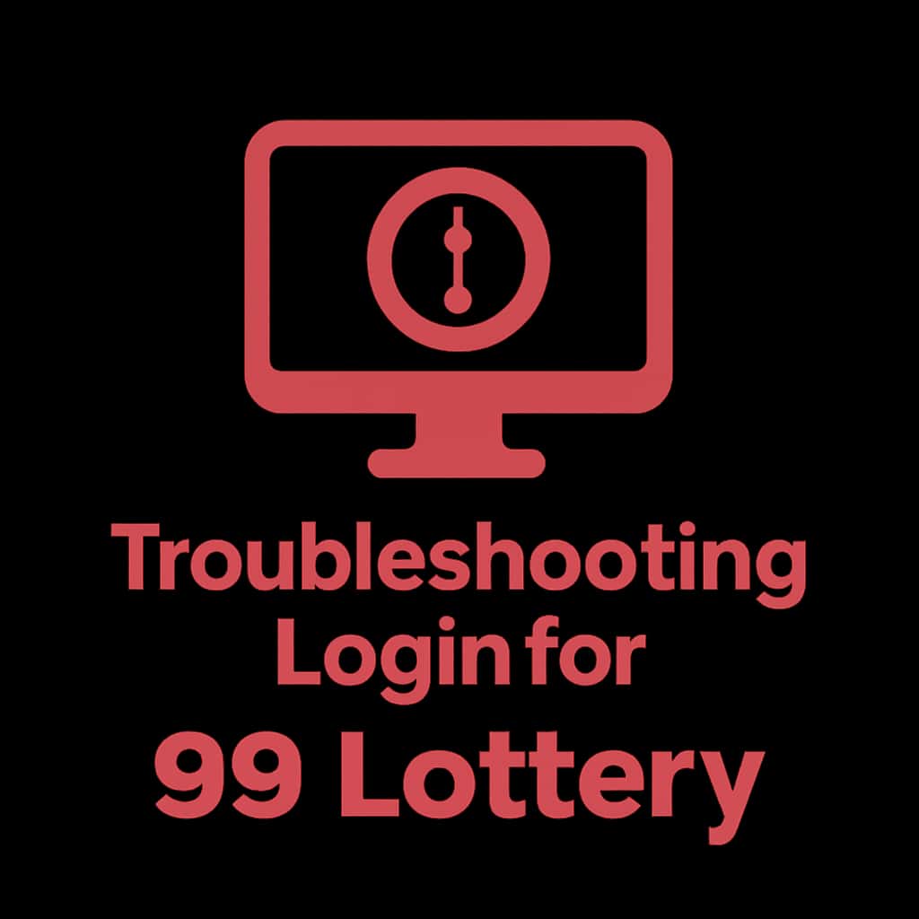 Icon representing troubleshooting login for the 99 Lottery app.