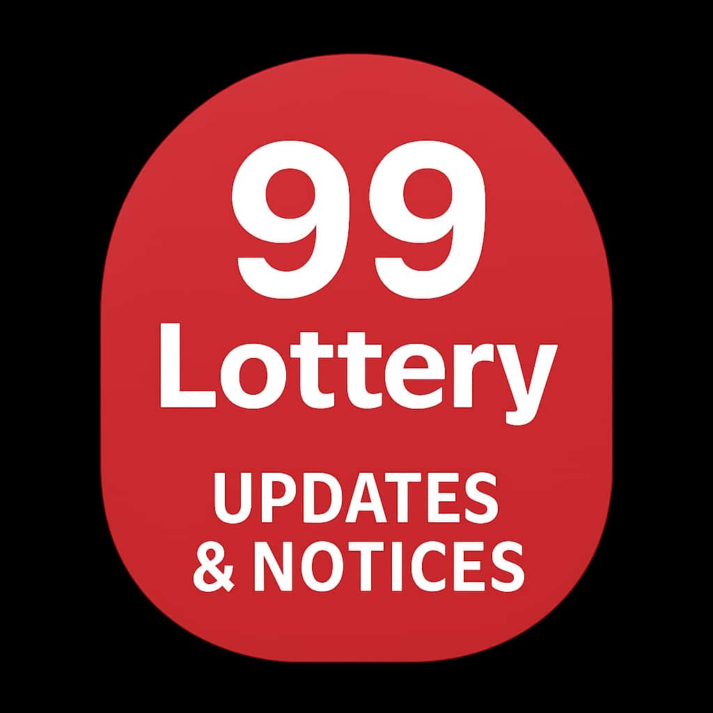 A badge icon representing 99 Lottery Updates & Notices.
